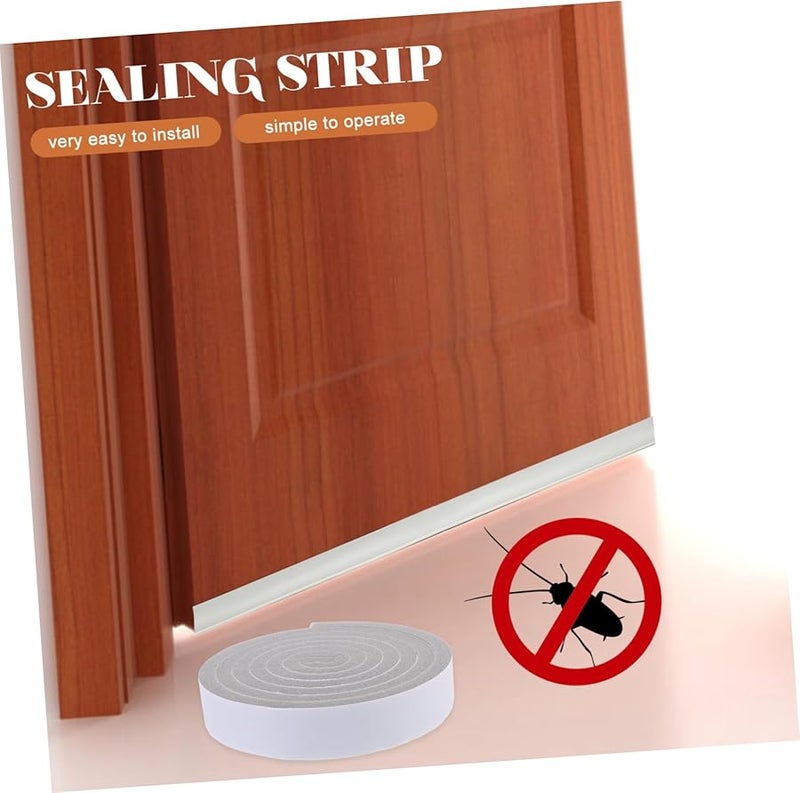2 Rolls Gray Foam Weather Stripping Soundproof Seal Tape for Doors Easy Install Windproof Draft Stopper - Image 3